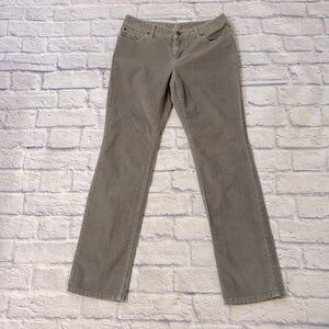 J Jill Low Rise Corduroy Pants Sage Green Gray Slim Straight Leg - Size 2 Petite
